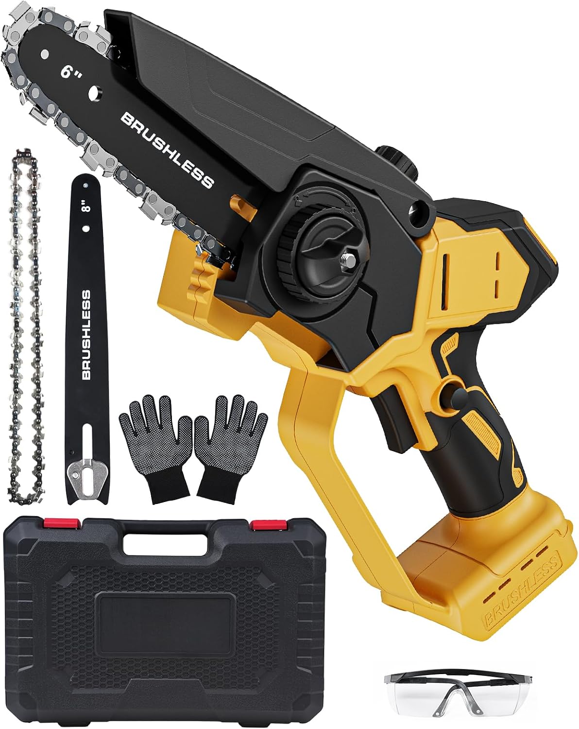 Mini tronçonneuse sans fil pour batterie Dewalt 20 V MAX, 20,3 cm et 15,2 cm 2 en 1 avec moteur sans balais et auto-huileur, 1200 W