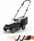 Litheli Tondeuse à Gazon sans Fil 38cm - Moteur Brushless, 2X 20V Batteries 4.0Ah, Hauteur Réglable 25-75mm, Bac 40L
