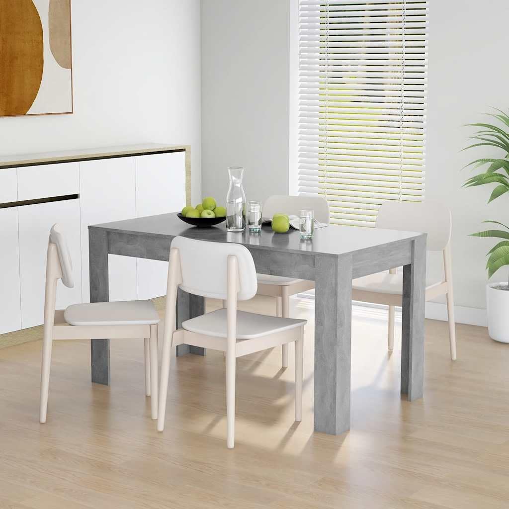 Mesa Comedor Table à manger en bois robuste Gris béton 140 x 74,5 x 76 cm Meuble de salle à manger moderne pour cuisine et appartement