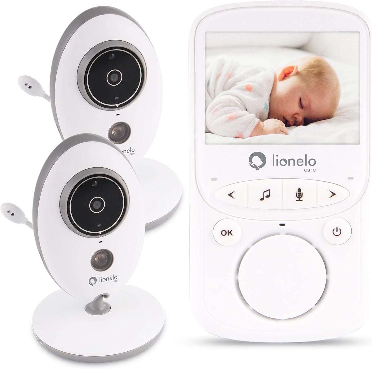 Lionelo Babyline 5.1 Babyphone Vidéo Bébé avec 2 Caméras, sans Wi-Fi