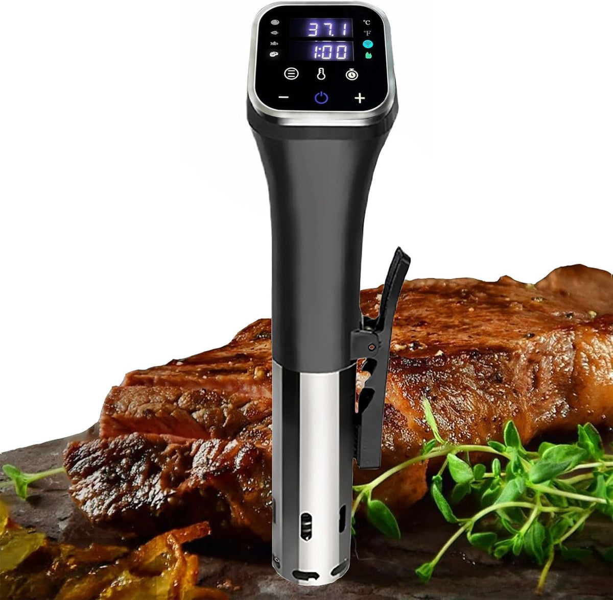 Cuiseur sous Vide de précision, avec écran LCD et sonde de température Sensible, Fixation par Clip, Chauffage par Circulation d, Eau 3D