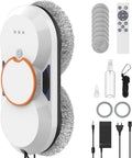 IERAKOR Robot Laveur de Vitre Automatique, 5600Pa Double Jet d'eau, 3 Modes, Navigation Intelligente, Télécommande, Sécurité Antichute