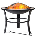 Brasero Rond Fuego Ø 76 cm Acier laqué Pierres mosaïque Accessoires Couvercle Jardin terrasse feu Bois Charbon briquette Barbecue