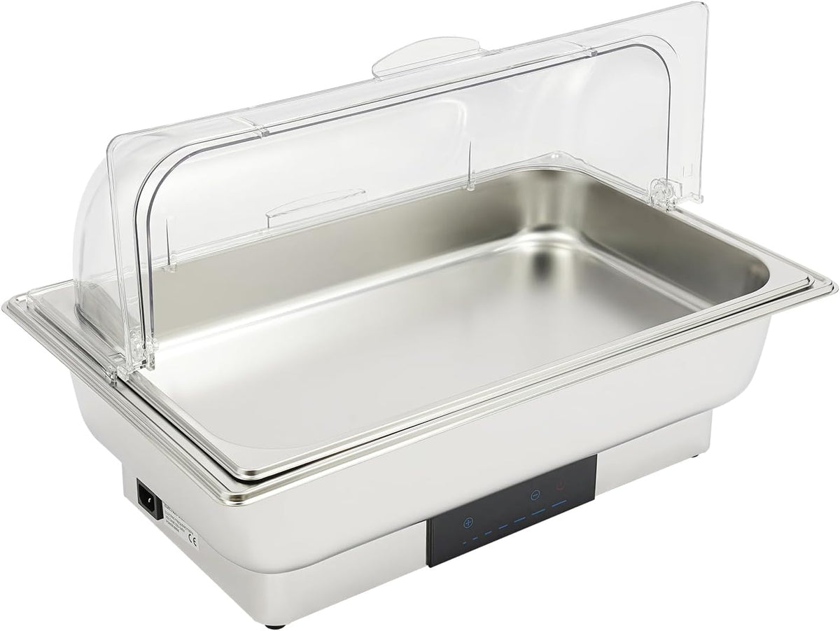 Chauffe-Plat Électrique Buffet, Bain Marie Électrique Inox, Réchaud Buffet Inox Avec Écran Tactile, Thermostat Réglable 35-90°C
