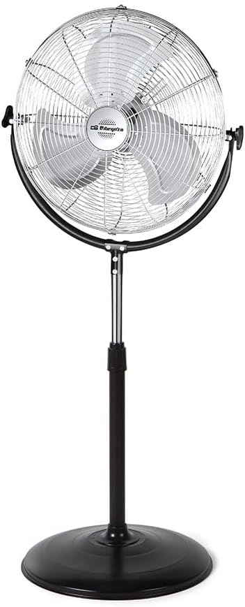 Orbegozo PWS 1846 - Ventilateur industriel sur pied, pales en métal, 3 vitesses de ventilation, diamètre 45 cm et puissance 135 W, Multicolore