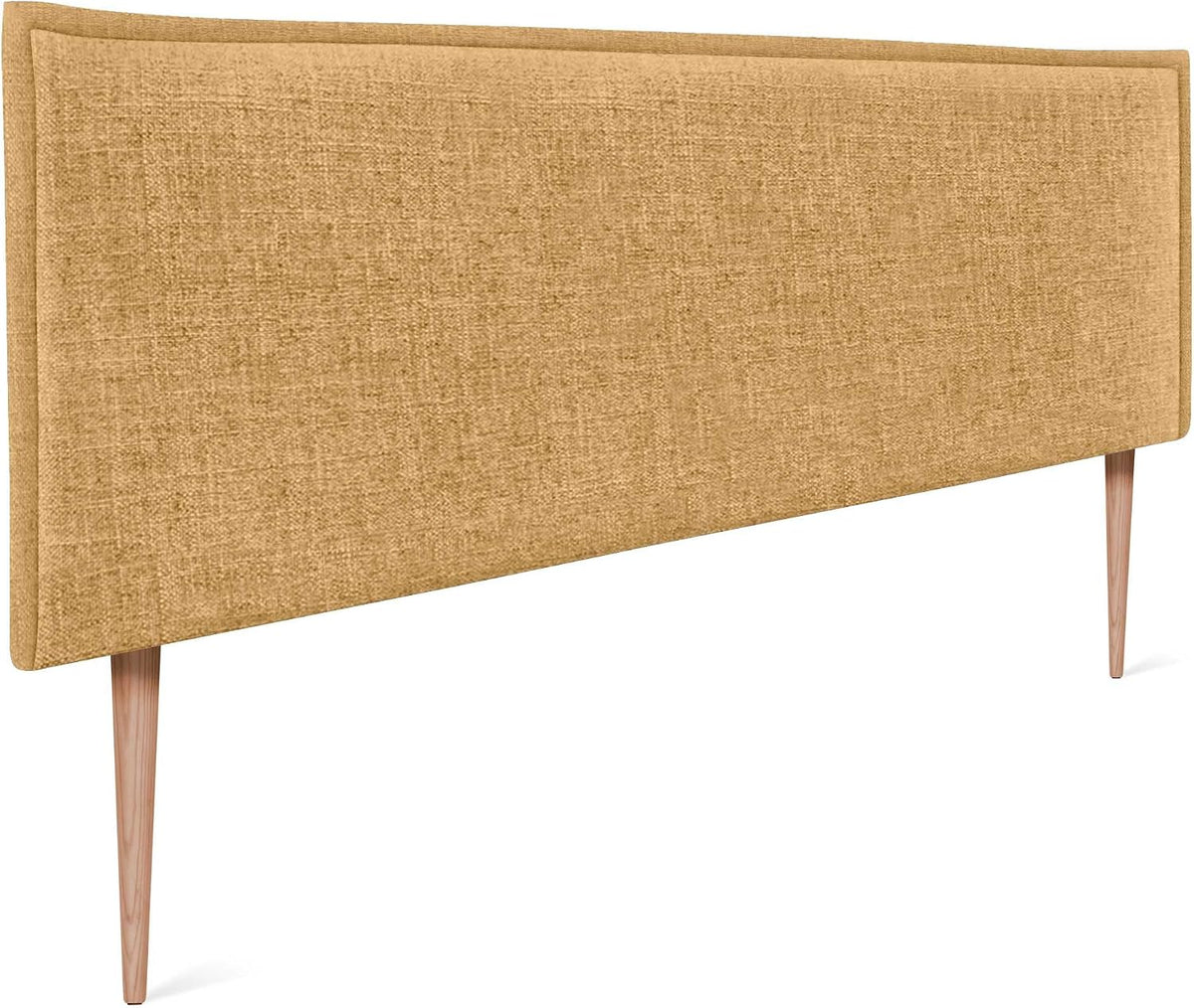 DHOME Tête de lit en Lin Naturel uni avec Bordures Tête de lit rembourrée Chambre à Coucher Moderne Top Trending (Moutarde
