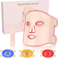 Masque Visage LED, Masque led visage luminothérapie,3 Couleurs Rouge, Bleu et Jaune, Anti-Âge Beauté pour Tous Les Types de Peau