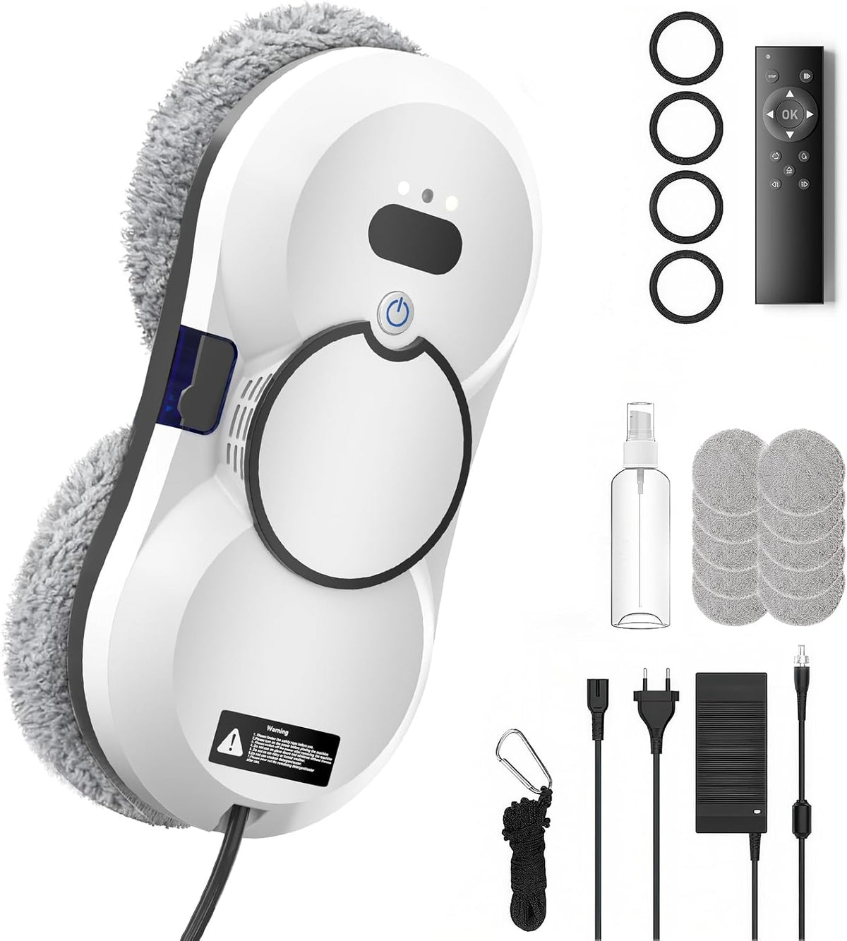 Bryquelin Robot Laveur de Vitre 5600Pa, Lave Vitre Automatique avec Navigation IA & Détection des Frontières