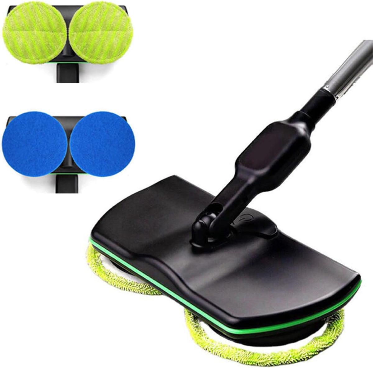 Nettoyeuse et polisseuse de sol avec aspirateur, balai électrique sans fil pour le nettoyage de carrelage en bois dur, comprend un tampon de rechange