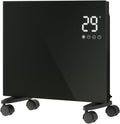 AICA Radiateur 1000W WiFi Écran tactile 2en1 Mobile/Mural Noir, Verre trempé ultra-plat 70mm. Pilotage via app. Minuterie 24h. Montage mural ou sur