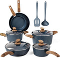 Kitchen Academy Lot de Casseroles et PoêlesRevêtement Anti-adhésif Bleu