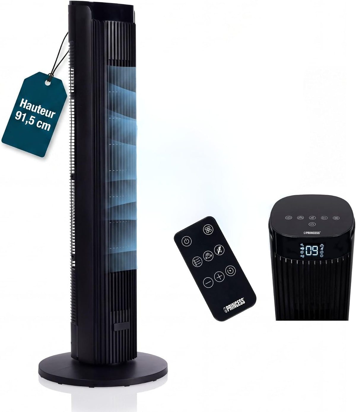 Princess Ventilateur colonne - Design élégant - 40 W - Puissant, Silencieux