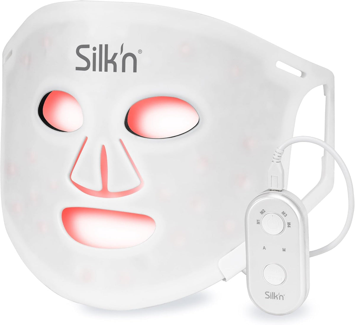 Silk'n Masque Visage LED - LED Face Mask 100 - Masques pour le visage avec Lumière Rouge Anti-Âge - Sans fil, 100 LED