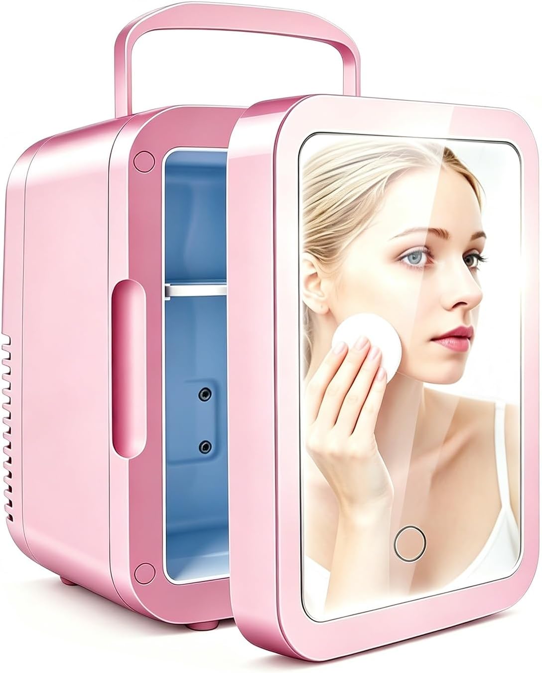Mini Frigo Beauté 4L avec Miroir LED, Réfrigérateur Cosmétique
