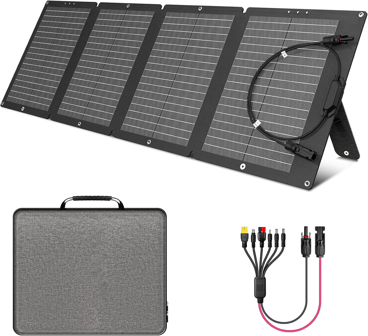 SinKeu Panneau solaire pliable de 120 W, chargeur solaire portable avec sac de transport, étanche avec sorties MC4/Anderson/XT60/DC