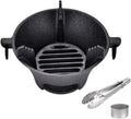 Poêle à charbon de bois portable en fonte pour barbecue coréen et japonais, design sans couture pour une meilleure répartition de la chaleur (16 cm)