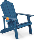 GIANTEX Fauteuil Adirondack en HIPS, Porte-Gobelet Réglable, Dossier Haut, Résistante aux Intempéries, Fauteuil de Jardin Exterieur pour Jardin