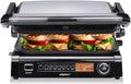 ALPINA - Grill électrique Multi fonction Panini Viande 2100W Minuterie 8 réglages Cuisson intelligente Plaque Anti-adhésive