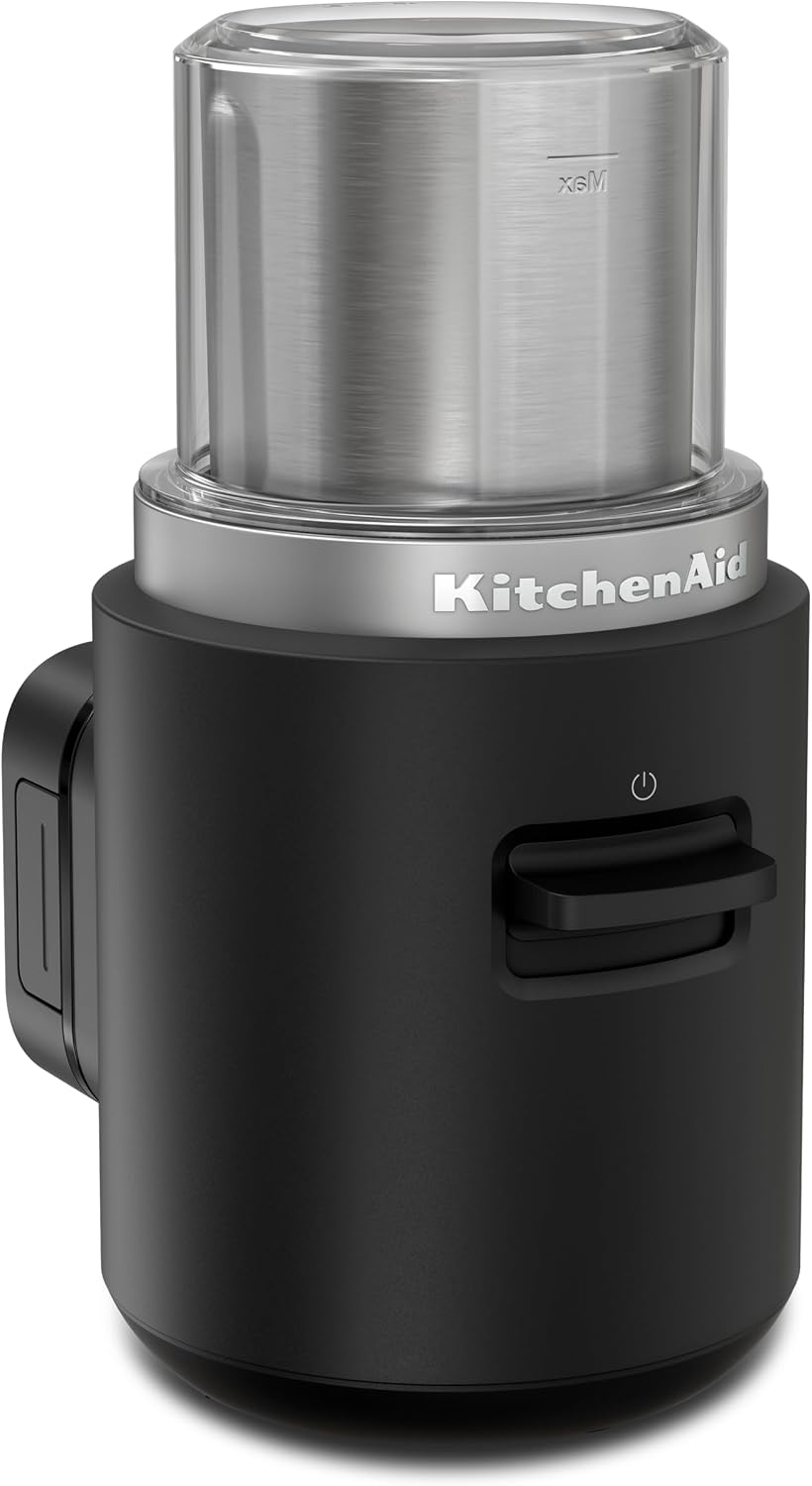 Kitchenaid Moulin à café portable sans fil - Go Cordless - Bol de 113g - Suffisant pour 12 tasses - Commande tactile - Lame inox - Sans BPA