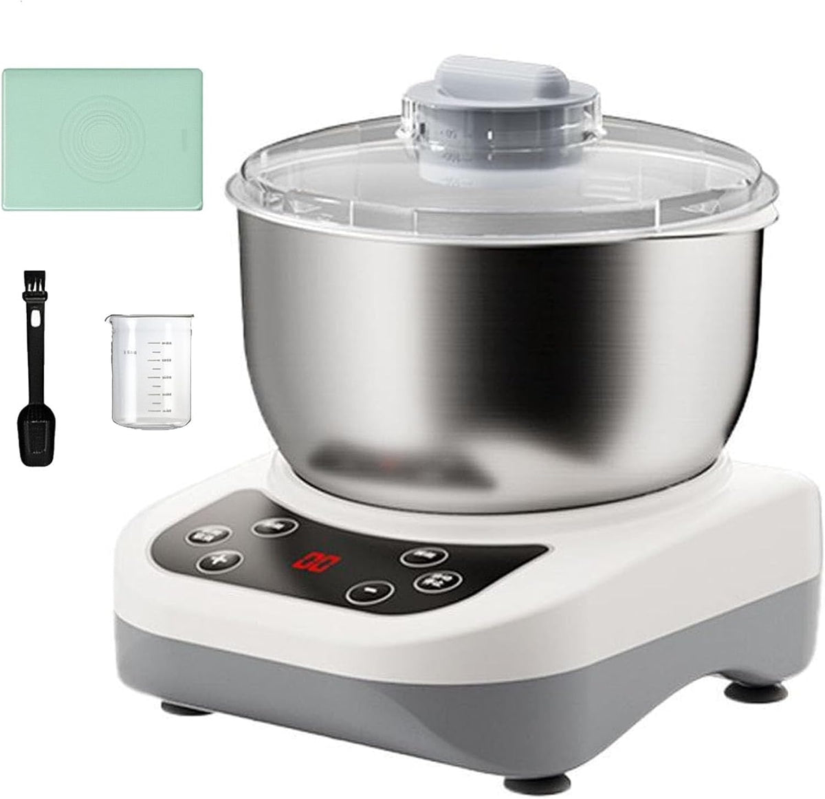 Mélangeur à Pâte Automatique 200w Avec Fonction De Fermentation, Kit De Machine à Pétrir électrique Avec Tapis à Pétrir, Brosse Et Tasse à Mesurer