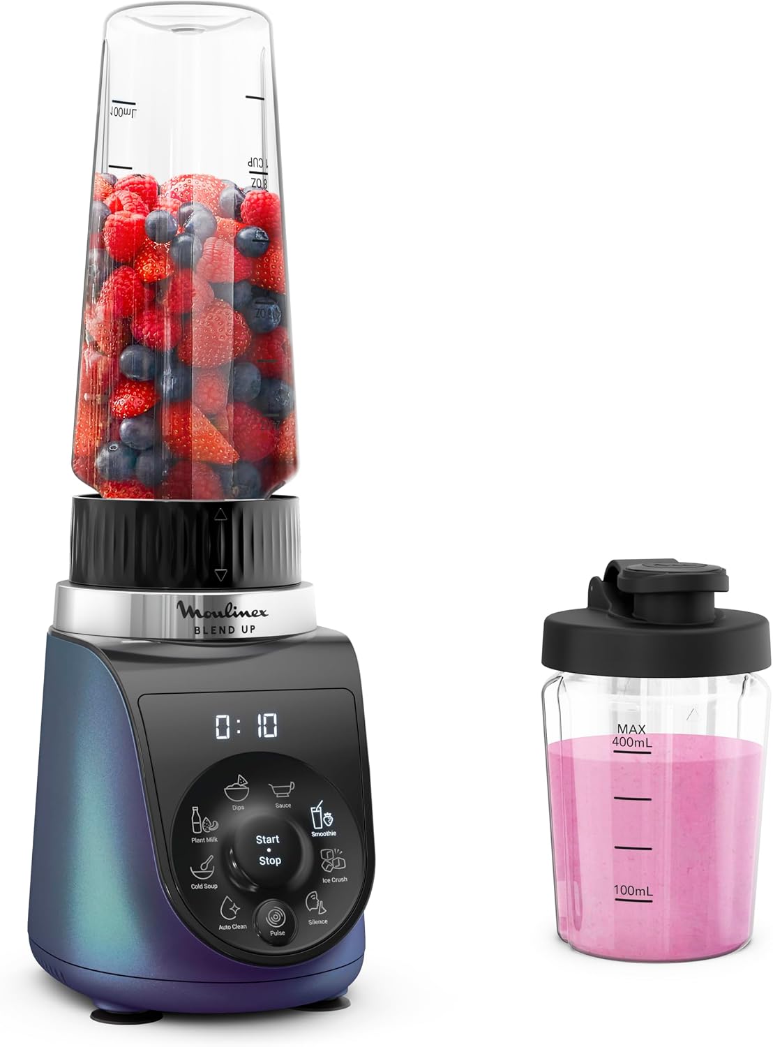 Moulinex - Blend Up Mini Blender Puissant - 1000W - 2gourdes 400mL et 700mL
