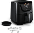 Klarstein AeroVital Deluxe Friteuse Sans Huile, 5,4 L 1700 W, Écran Tactile, 8 Programmes, Antiadhésif, Grille & Plaque Pizza, Boitier Cool Touch