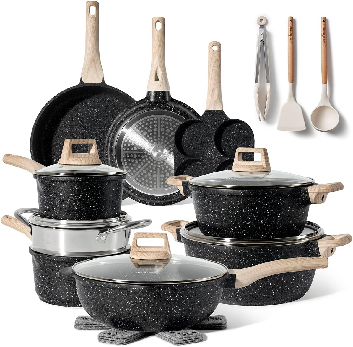 Just Perfecto Batterie de Cuisine Induction avec Couvercles JL-722