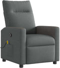 vidaXL Fauteuil inclinable de Massage en Tissu Gris foncé