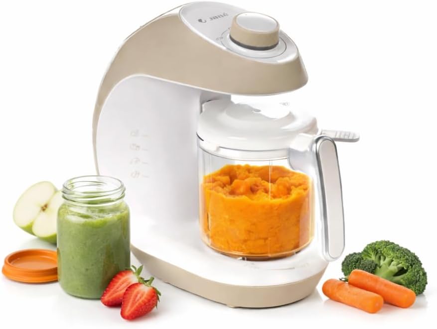Jané Chefkiss, Robot Cuiseur Bébé, 7 en 1 Multifonction, Cuisson Vapeur, Stérilise, Réchauffe, Décongèle, Mixeur, Nettoyage Automatique