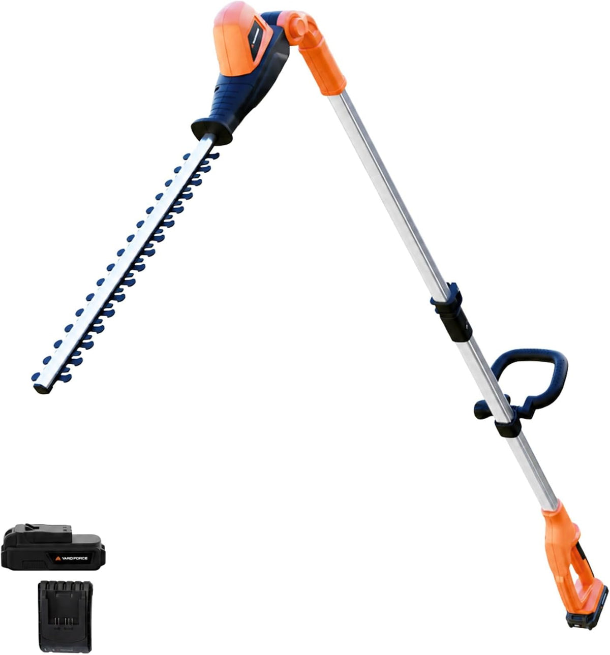 Yard Force Taille-haie sans Fil 20 V, Extensible, avec tête réglable, Longueur de Coupe de 41 cm, Batterie Lithium-ION et Chargeur LH C41A