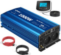 GIANDEL 1000W Convertisseur 12V 220V Pur Sinus Onduleur Onde Sinusoïdale Pure Transformateur avec écran LCD-Télécommande et 2 Ports USB & 2 AC Prises