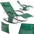 SoBuy Chaise Longue Transat Pliable Jardin Fer, Bain de Soleil Ergonomique à Bascule Relax