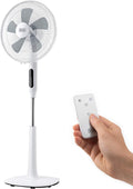 BLACK+DECKER - ventilateur sur pied 50 W, 3 vitesses, 3 modes, oscillant, hauteur 110-115 cm, écran tactile, télécommande, minuterie 15 h, base ronde