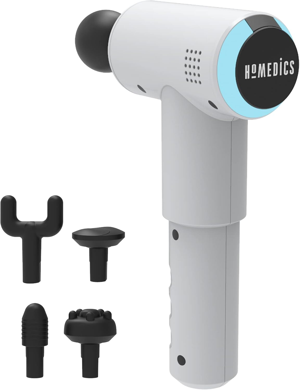 HoMedics Pistolet de Massage professionnel pour tissus profonds, 5 tètes et 3 vitesses