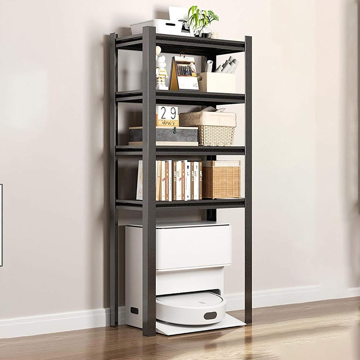 Support de Rangement pour aspirateur Robot, Armoire Intelligente avec Tapis de Protection, Hauteur réglable