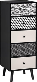 HOMCOM Drawer Chest Commode, Bois d'ingénierie, Noir, 40 x 40 cm