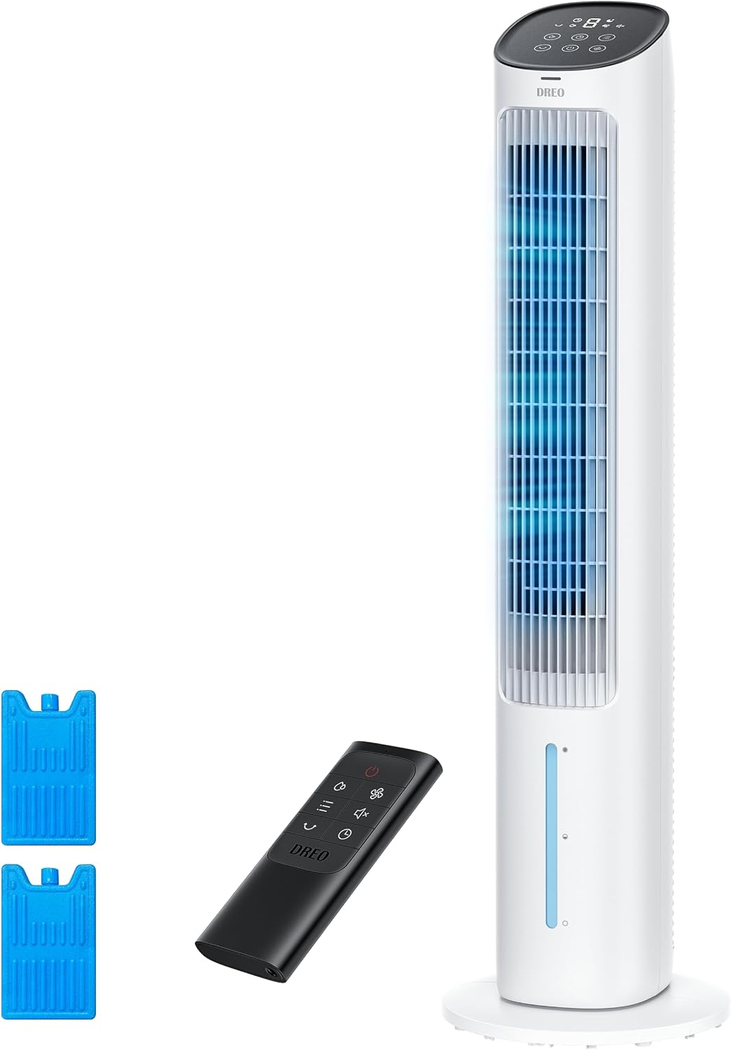 DREO Ventilateur Tour avec Refroidissement, Ventilateur Silencieux avec Refroidissement par Eau, Rafraîchisseur d'Air Évaporatif 40 Pouces