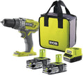 RYOBI - Perceuse-visseuse à percussion sans fil 18V ONE+ avec 2 batteries lithium+ 1,5 Ah - R18PD3-215S