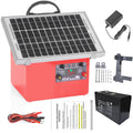 32KM Clôture électrique solaire, dispositif 12 V avec panneau solaire de 7.5 W, 0.5 J 9.5 KV berger électrique mit batterie au plomb 7 Ah