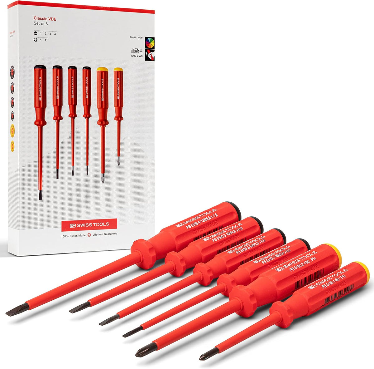 PB Swiss Tools Jeu de tournevis à fente cruciforme VDE PB 5542