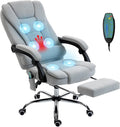 Vinsetto Fauteuil de Bureau massant et Chauffant, Chaise de Bureau Ergonomique Hauteur réglable, Dossier inclinable, Repose-Pieds
