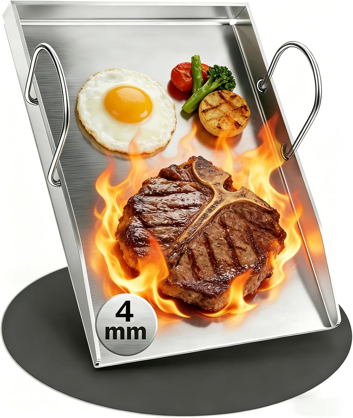 ZXLIHS Plaque de Cuisson en Acier Inoxydable 40 x 30 cm, plancha pour Weber, Enders, Burnhard, Rösle Videro, plancha