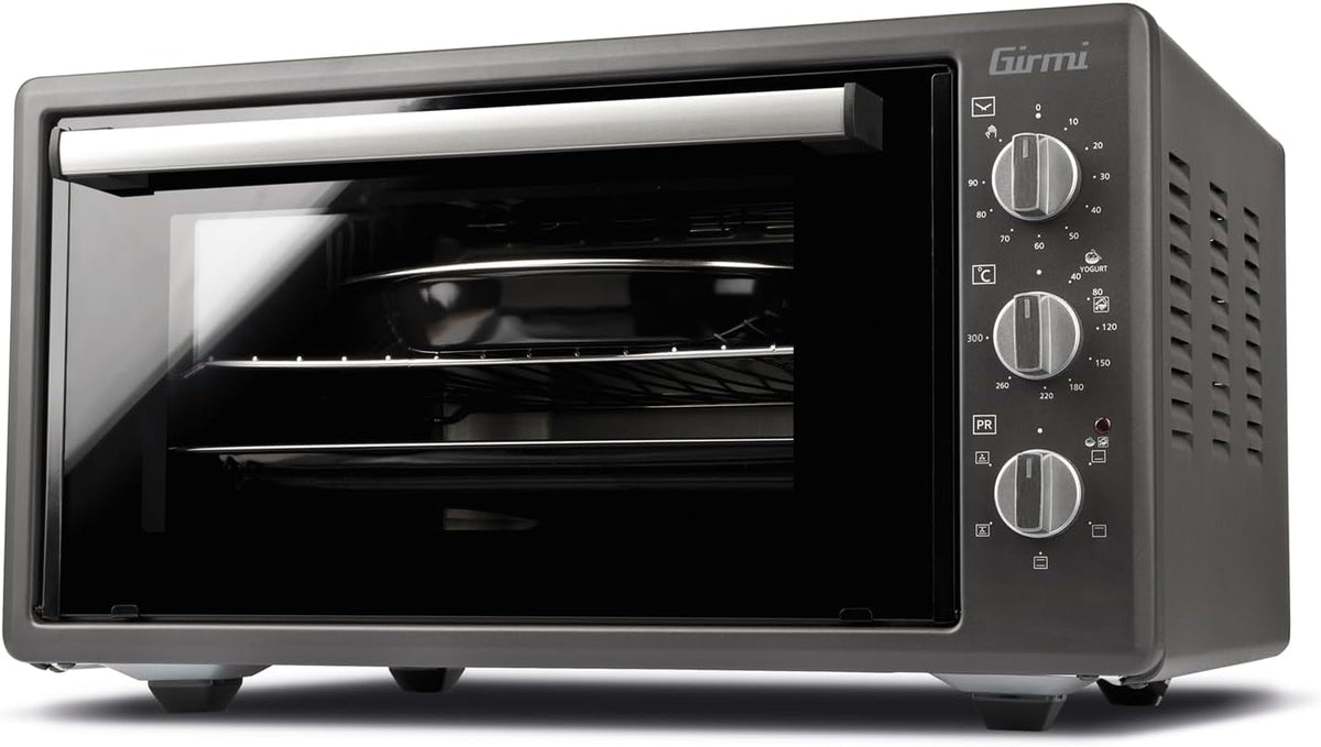 Girmi FE45 Four Électrique Ventilé 45 L, 1400 W, Minuterie 90 min, Thermostat Réglable, Fonctions Cuisson (Traditionnelle, Grill, Combinée)