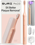 SURI 2.0 Nouvelle Brosse à Dents Électrique Sonique avec Capteur de Pression et Étui de Voyage à UV-Nettoyage, Batterie de Plus d'un Mois