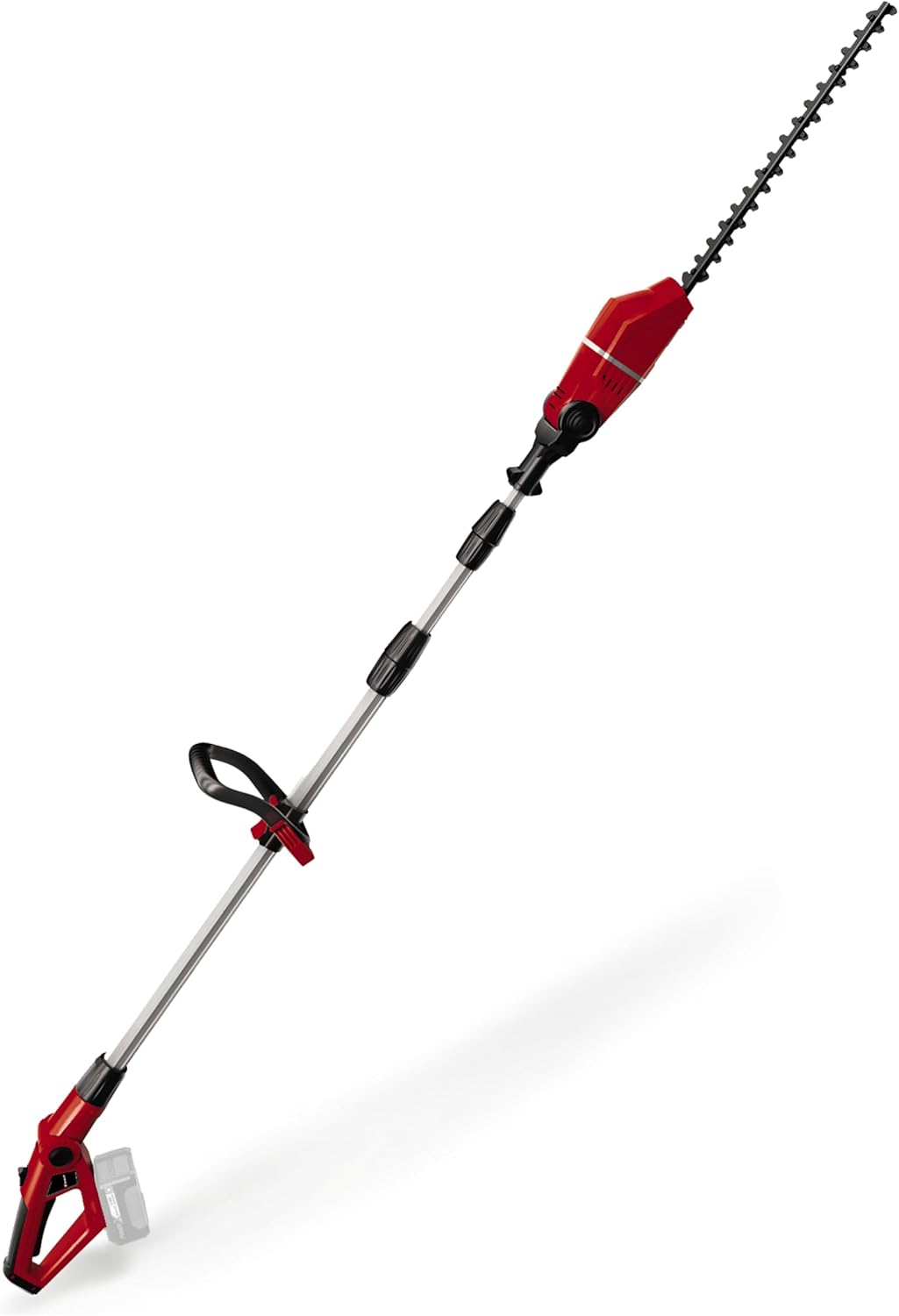 Einhell Taille-haies télescopique sans fil GE HH 18/45 Li-Solo (18V, principal Poignée en T 4 et moteur Tête inclinable 7 vitesses) Livré sans