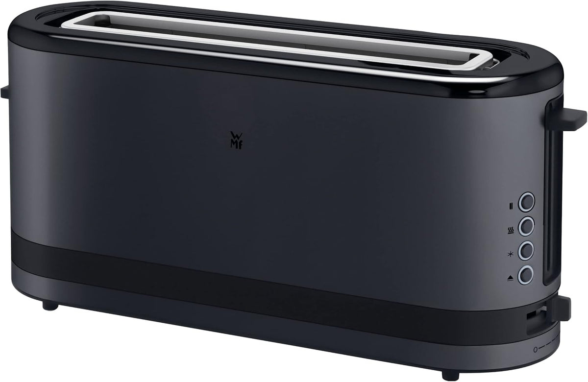 WMF Grille-pain longue fente, 2 tranches avec support à pain, grille-pain étroit, XXL, fonction bagel, 7 niveaux de torréfaction, 900 W