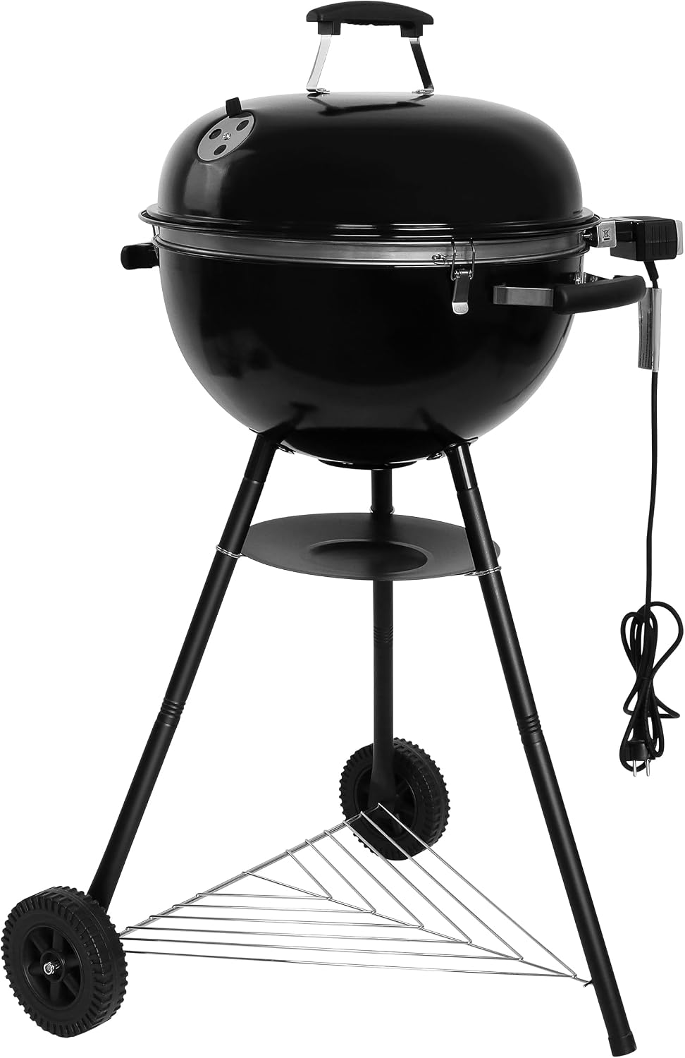 GREGMAN Roast 60 Barbecue Électrique & Charbon 5 kW, Gril Hybride Extérieur avec Couvercle, Thermostat, Ventilation, Moins de Fumée