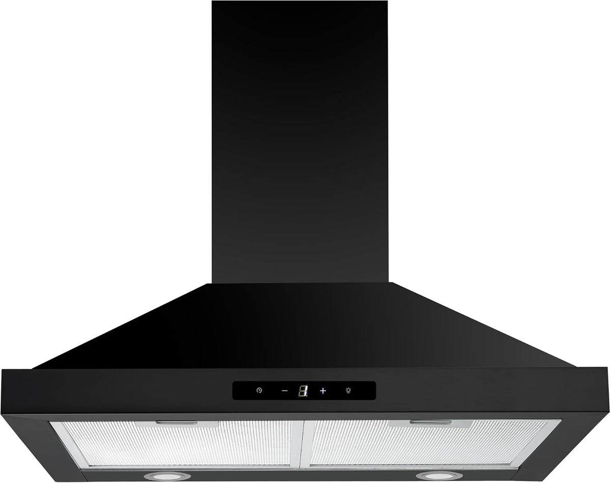 FIREGAS Hotte Aspirante 60 cm, Hotte murale avec Touch Control, Recyclage ou écavuation, 3 Niveaux de Vitesse, LED 2 x 1,5 W