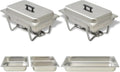 Tidyard Ensemble de Chauffe-Plats 2 pcs Acier Inoxydable Style A