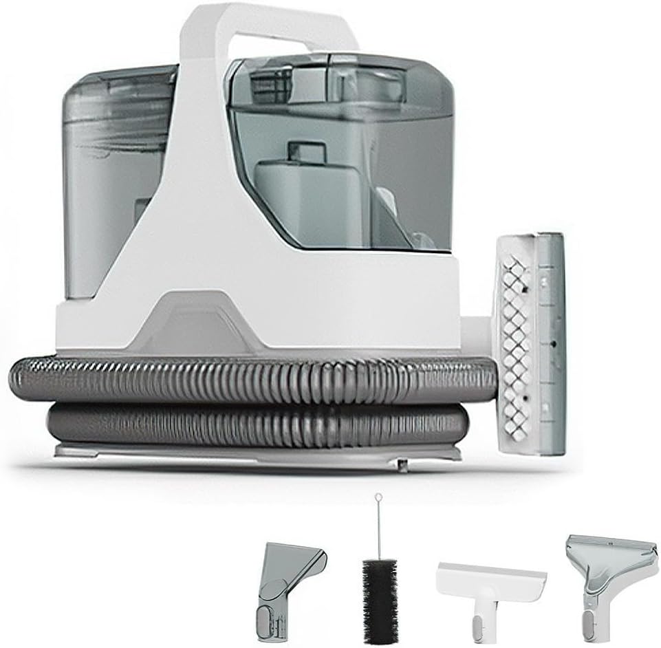 QUUGAR Shampouineuse Nettoyeur Canapé Tissu, Aspiration 15kPa,3 Buses (600W)